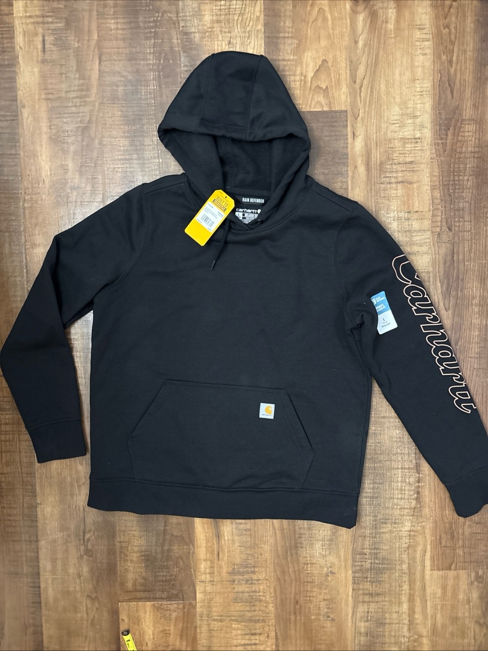 Women’s Carhartt Rain Defender Hoodie Large Black TS5996-W Relaxed Fit Midweight